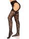 Стрип-колготки Leg Avenue Eyelet lace suspender hose, One Size, чорні, ажурні, з відкритим доступом 110095 фото 2