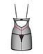 Пеньюар Obsessive Novenes chemise & thong, M/L, облегающий, прозрачный, со стрепами, стринги в компл 109675 фото 5