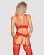 Бодистокинг Obsessive Bodystocking G313 S/M/L red, шнуровка, геометрический декор 105222 фото 2