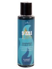 Зігрівальний масажний гель Sensuva Sizzle Lips Blueberry Ice Pop (125 мл), без цукру, їстівний 105805 фото