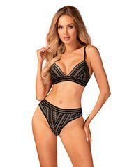 Комплект білизни Obsessive Natilya 2-pcs set XS/S, black, бюстгальтер, трусики 105695 фото