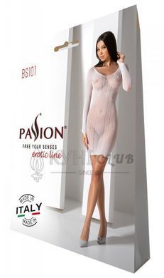 Напівпрозора мінісукня Passion BS101 One Size, white, рукава-мітенки 106963 фото