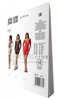 Напівпрозора мінісукня Passion BS101 One Size, white, рукава-мітенки 106963 фото