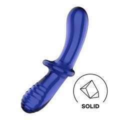 Двосторонній скляний дилдо Satisfyer Double Crystal Light blue, боросилікатне скло, унісекс 106623 фото