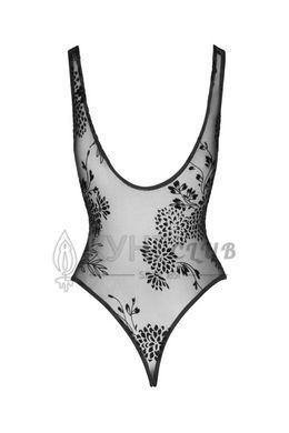 Боді Noir Handmade F242 Tulle body with patterned flock embroidery, M 108150 фото