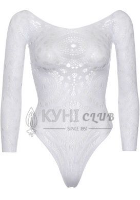 Эротическое боди-бодистокинг Leg Avenue Snap crotch thong back teddy White S/M 107153 фото