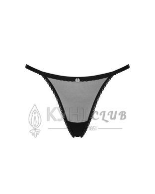 Прозорі стрінги із мереживом Obsessive Celia Noir thong M/L 105844 фото