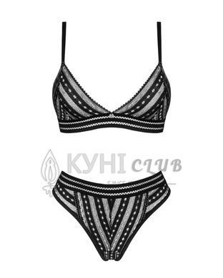 Комплект білизни Obsessive Natilya 2-pcs set XS/S, black, бюстгальтер, трусики 105695 фото
