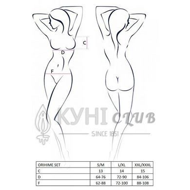 Комплект белья ORIHIME SET white XXL/XXXL - Passion: стрэпы: лиф и трусики 109156 фото