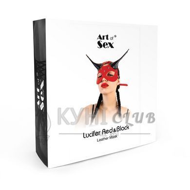 Кожаная маска Art of Sex - Lucifer Red&Black 107831 фото