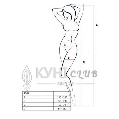 Колготки-бодістокінги з відкритим доступом Passion S017 One Size, White, імітація панчіх та пояса 100805 фото