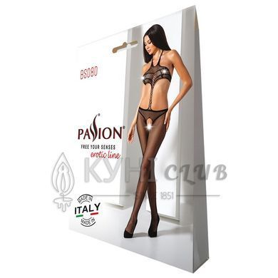 Открытый бодистокинг Passion BS080 black 102587 фото