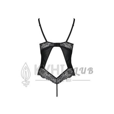 Боди из эко-кожи и кружева Loona Body black L/XL - Passion 102941 фото