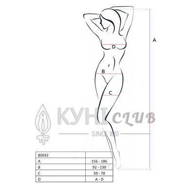 Бодістокінг Passion BS032 white, комбінезон, топ і велика сітка 101495 фото