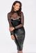 Платье Noir Handmade F310 Sublime, 3XL, black, миди, мокрый эффект, верх &mdash; сетка, длинный рукав 108300 фото 1