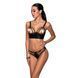 Комплект из эко-кожи с люверсами и ремешками Malwia Bikini black L/XL &mdash; Passion, бра и трусики 103660 фото 1