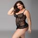 Кружевной корсет JSY &laquo;Сексуальная Белла&raquo; Plus Size Black, мелкая сетка, гипюр, чашки с косточками 106410 фото 3