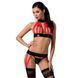 Комплект женского белья из ремешков Passion AZIZA S/M, red, бюстгальтер, пояс, стринги 105616 фото 1