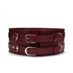 Шкіряний пояс для бондажу Liebe Seele Wine Red Waist Cuff, L Size 107464 фото
