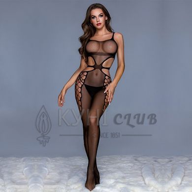 Бодістокінг JSY 7962 із силуетним дизайном One Size Black, відкритий доступ, бічні вирізи на животик 104857 фото