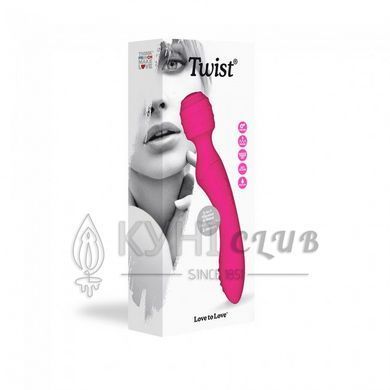 Вібромасажер 2в1 Love To Love TWIST Rose, 2 мотори, стимулювальний рельєф, водостійкий 100116 фото