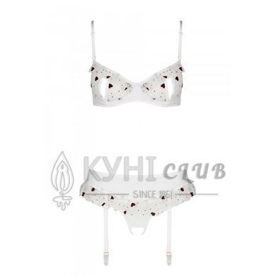 Сексуальний комплект з поясом для панчіх Passion LOVELIA SET L/XL, white 102640 фото