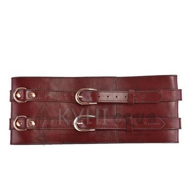 Шкіряний пояс для бондажу Liebe Seele Wine Red Waist Cuff, L Size 107464 фото