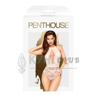 Боді з глибоким декольте та високими трусиками Penthouse - Toxic Powder White S/M 107608 фото