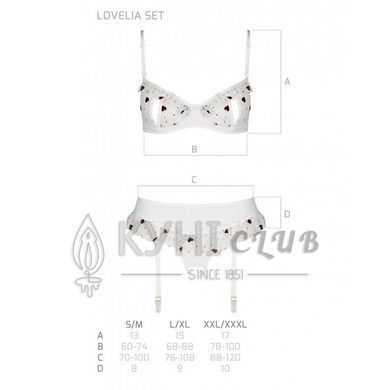 Сексуальний комплект з поясом для панчіх Passion LOVELIA SET L/XL, white 102640 фото