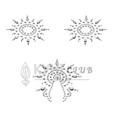 Пестіс з кристалів Petits Joujoux Gloria set of 3 - Silver, прикраса на груди та вульву 108893 фото