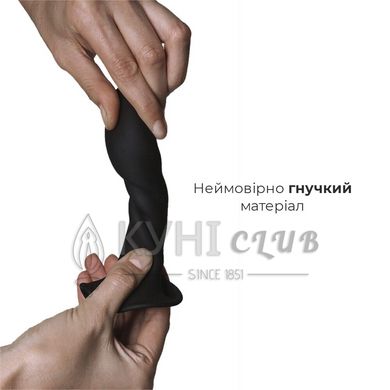 Дилдо з присоскою Adrien Lastic Hitsens 5 Black, відмінно для страпона, діаметр 2,4 см, довжина 13см 108851 фото