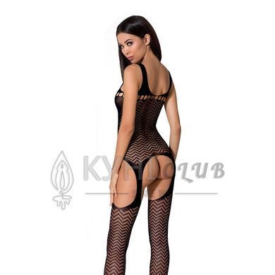 Бодистокинг Passion BS057 black, комбинезон, имитация чулок и пояса 100739 фото
