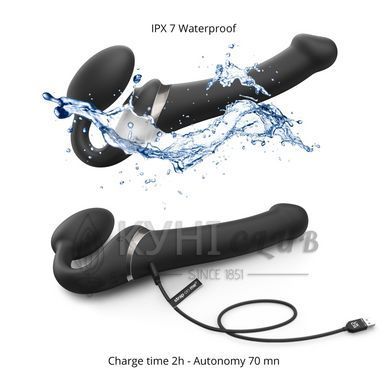 Безремінний вібрострапон з вакуумною стимуляцією Strap-On-Me MULTI ORGASM Black S (м'ята упаковка) 105782 фото