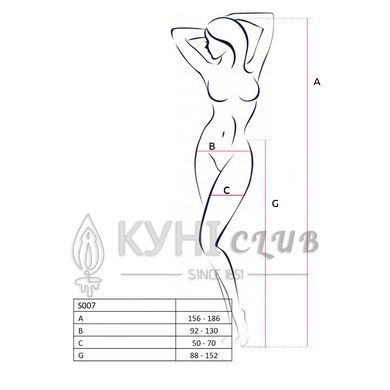 Эротические колготки-бодистокинг Passion S018 black, имитация чулок с вертикальными полосками и пояс 100806 фото