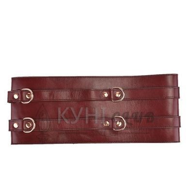 Шкіряний пояс для бондажу Liebe Seele Wine Red Waist Cuff, L Size 107464 фото