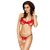 Комплект белья COCTAIL BIKINI red L/XL - Passion: лиф с бантиками, стринги-ниточки 101519 фото