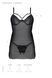 Пеньюар Passion DROSERA CHEMISE black, L/XL, кружевной лиф со стрепами, трусики в комплекте 108495 фото 5
