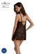 Пеньюар Passion DROSERA CHEMISE black, L/XL, кружевной лиф со стрепами, трусики в комплекте 108495 фото 2