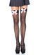 Панчохи-сітка з атласним бантиком Leg Avenue Fishnet Thigh Highs One size, Black With Bow Pink 106584 фото 1