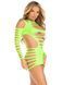 Мини-платье Leg Avenue Shredded cut-out mini dress, One Size, салатовое, фигурные вырезы 110102 фото 2