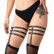 Гартеры со стразами Art of Sex - Floy, натуральная кожа, Размер XS - 2XL, цвет Черный 105479 фото 1