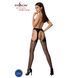 Эротические колготки-бодистокинг Passion S018 black, имитация чулок с вертикальными полосками и пояс 100806 фото 4