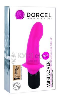 Вібратор Dorcel Mini Lover Magenta з обмежувачем, для точки G і масажу простати 101314 фото