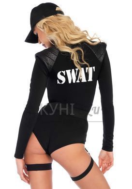 Костюм еротичних спецсил Leg Avenue SWAT Team Babe XL, боді, пояс, підв&rsquo;язки, іграшкова рація, кепка 106535 фото