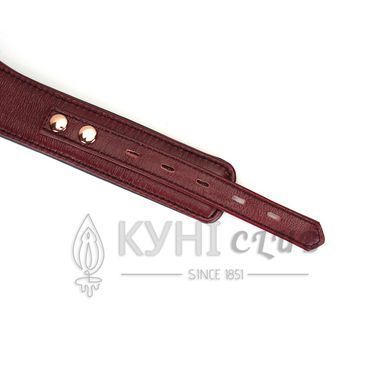 Кожаный ошейник с поводком Liebe Seele Wine Red Curved Collar, замок-сердечко 107465 фото