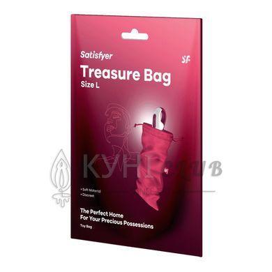 Мешочек для секс-игрушек Satisfyer Treasure Bag L, розовый, на шнурке 109628 фото