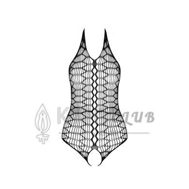 Бодистокинг в крупную сетку Passion BS087 black, открытая спина, халтер, с доступом 104337 фото