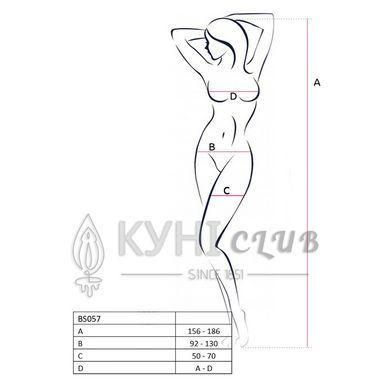 Бодістокінг Passion BS057 red, комбінезон, імітація панчох і пояса 100740 фото