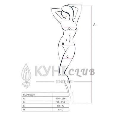 Бодістокінг Passion ECO BS008 red, з доступом, флористичний декор, імітація підв&rsquo;язок 105004 фото