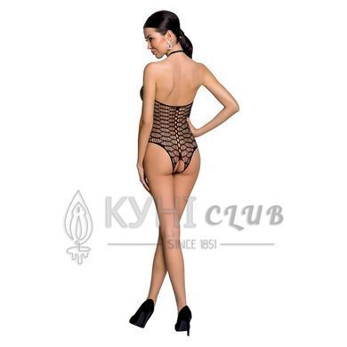 Бодистокинг в крупную сетку Passion BS087 black, открытая спина, халтер, с доступом 104337 фото